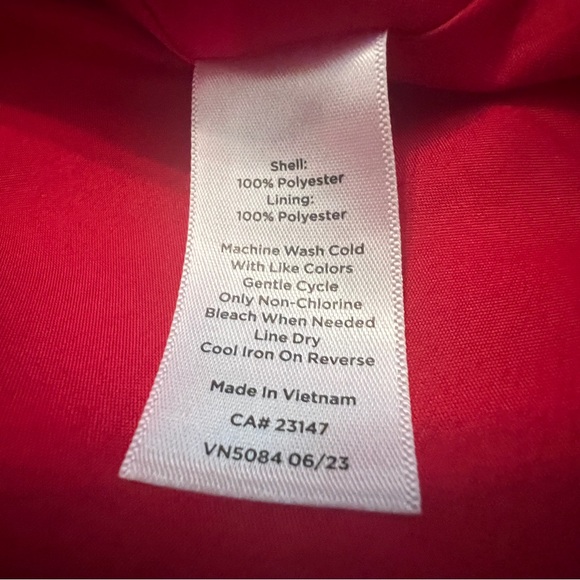 Preowned Talbots Red Taffeta Embroidered Women's Pleated Fit Flare Skirt Sz 22W - Picture 8 of 10